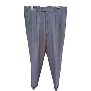 Alan Flusser Golf Pants Mens 36X30  Pleated Cuffed Gray Office Golf Dress